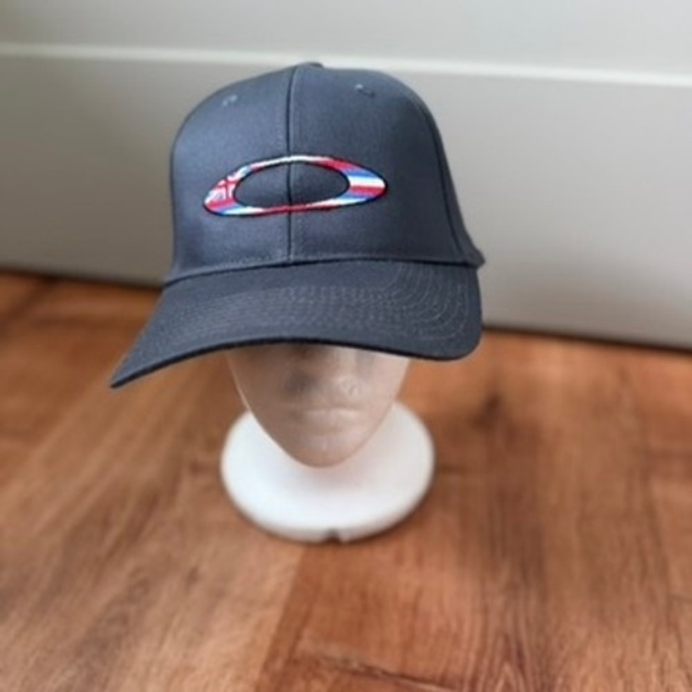 Port Authority Hat Mens OSFM Grey Oakley Hawaii Flag Logo Snapback Cap